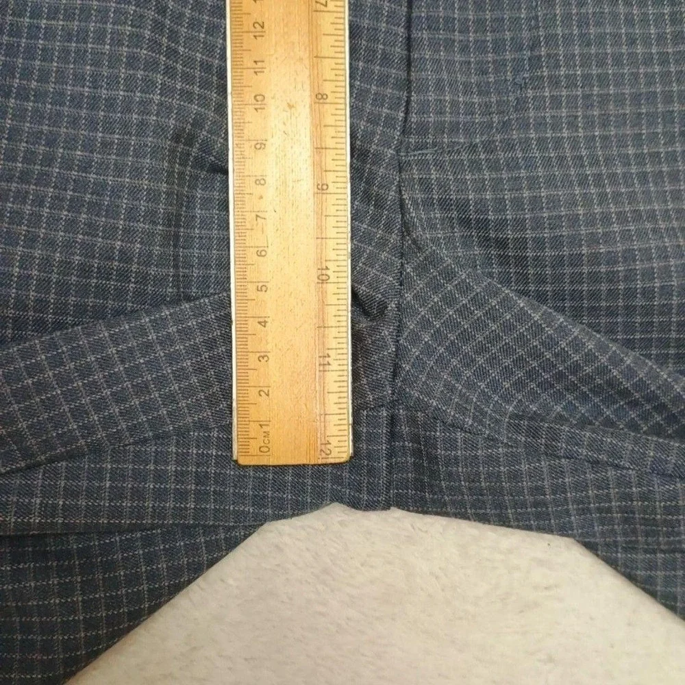 Banana Republic Pants Men 32x32 Blue Plaid Slim Dress Check Stretch Suit Work